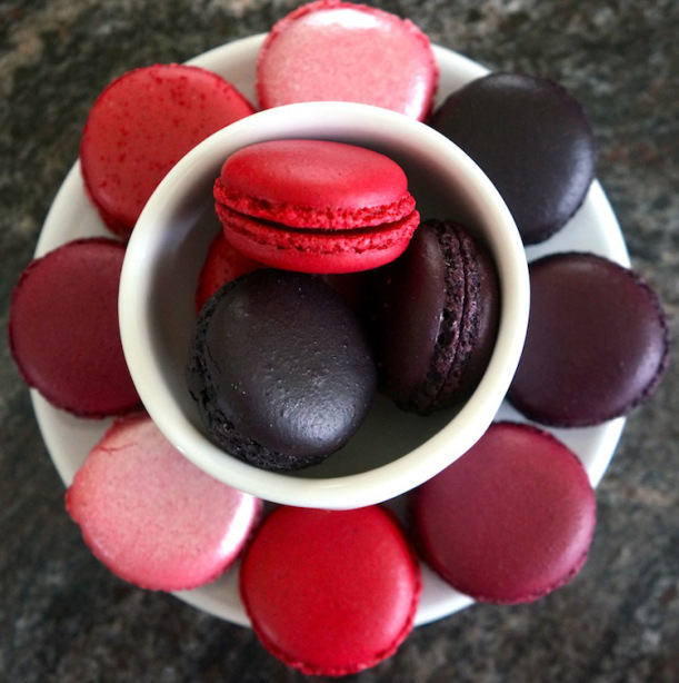 macaroons in a white bowl