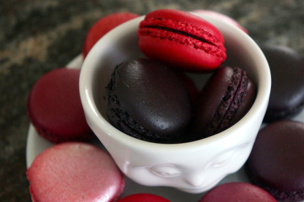 macaroons in a white face bowl