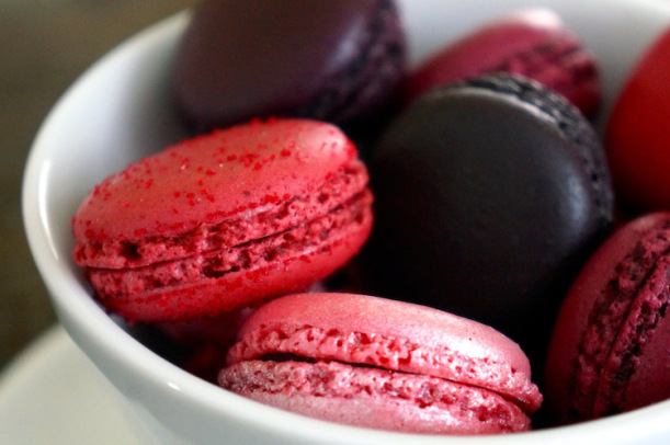 macaroons in a white bowl
