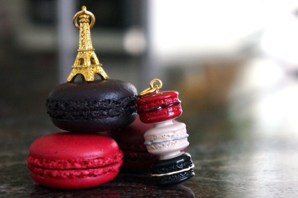 Laduree keychain and macaroons