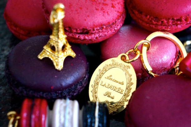 Laduree keychain and macaroons