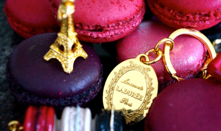 Laduree keychain and macaroons