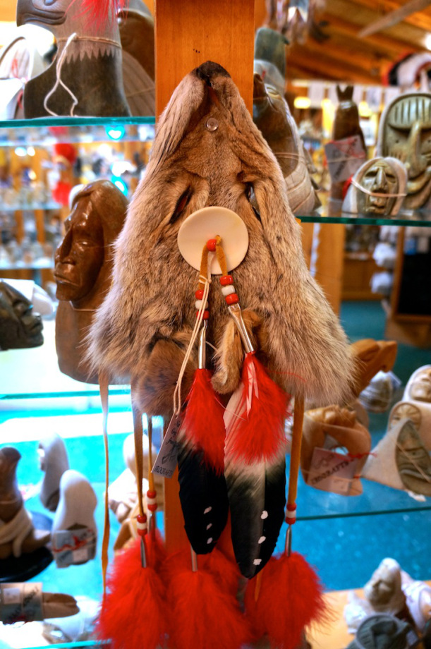 decorated wolf scalp headdress