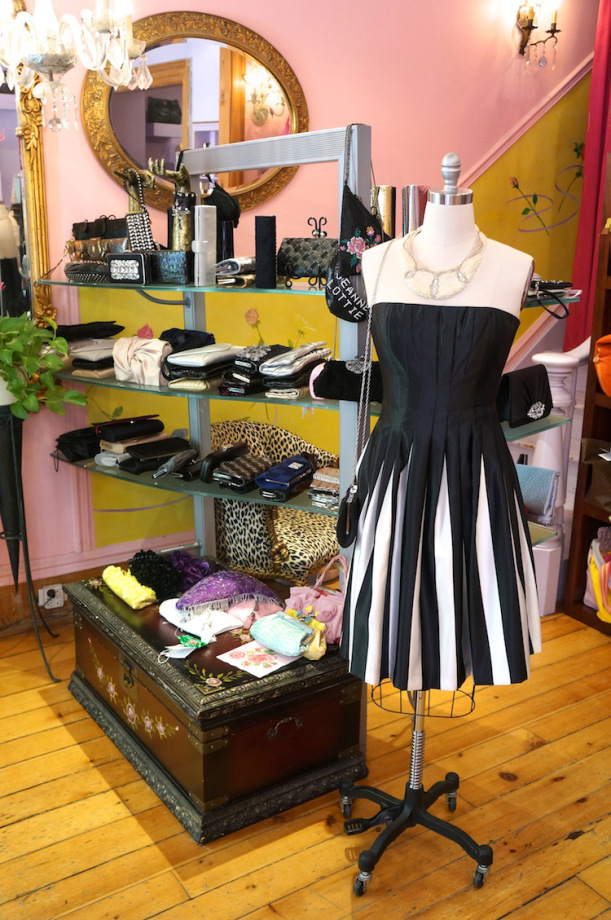 Jeanne Lottie purses and dress