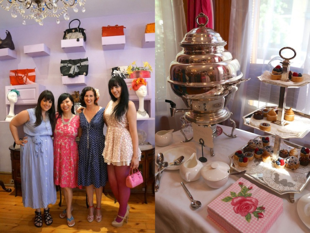 Tea party at Jeanne Lottie's Pink House