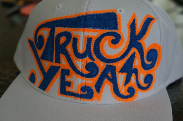 truck yeah hat white