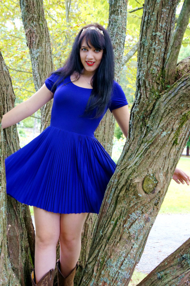 purple pleated dress 2