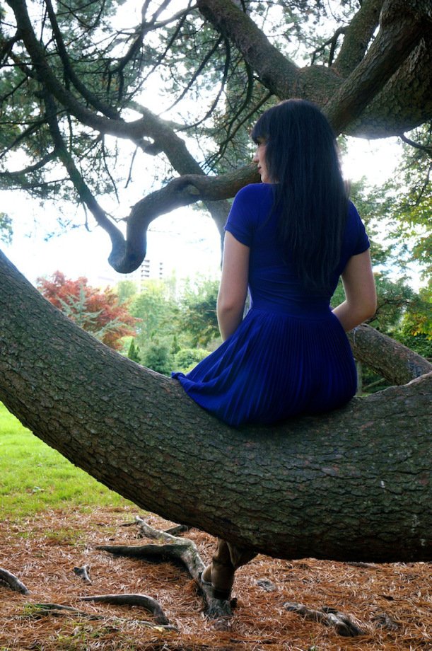 purple pleated dress 4