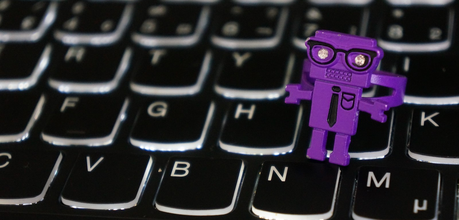 Purple robot ring