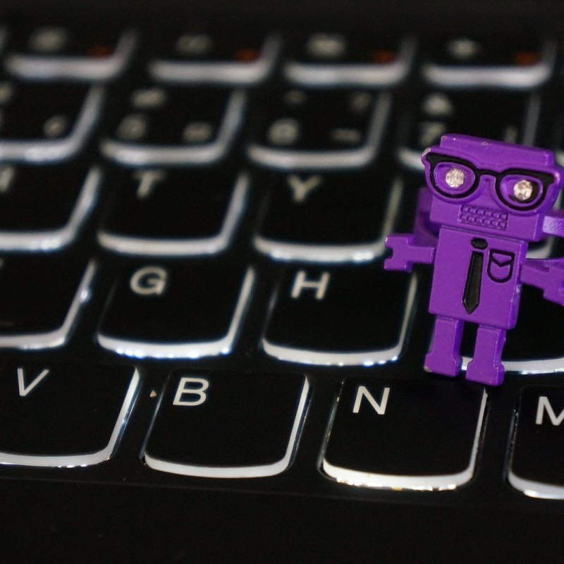 Purple robot ring