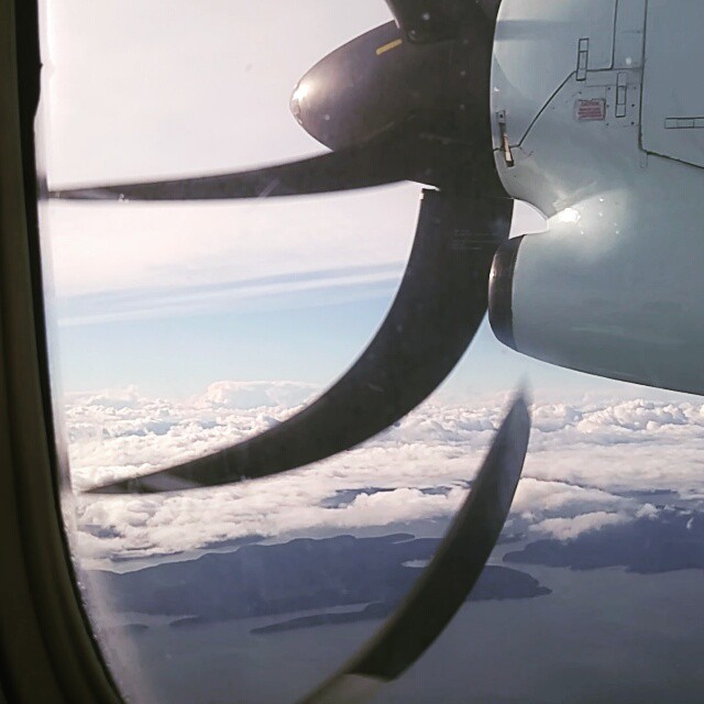 Check out this illusion created by the camera's frame rate matching up with the speed of the propeller!