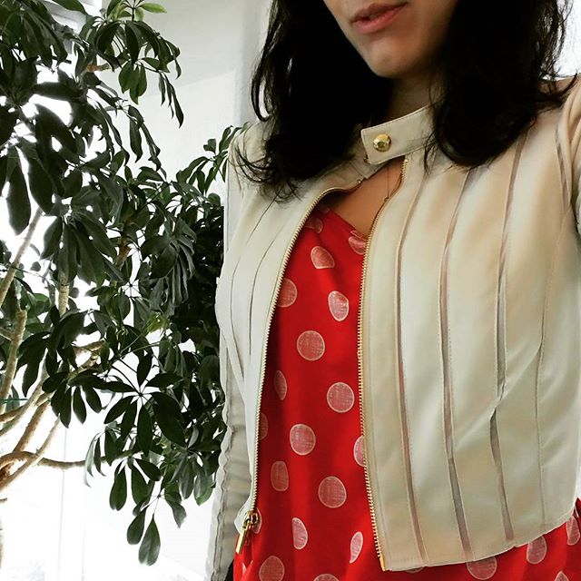 #ootd - creamy leather stripes